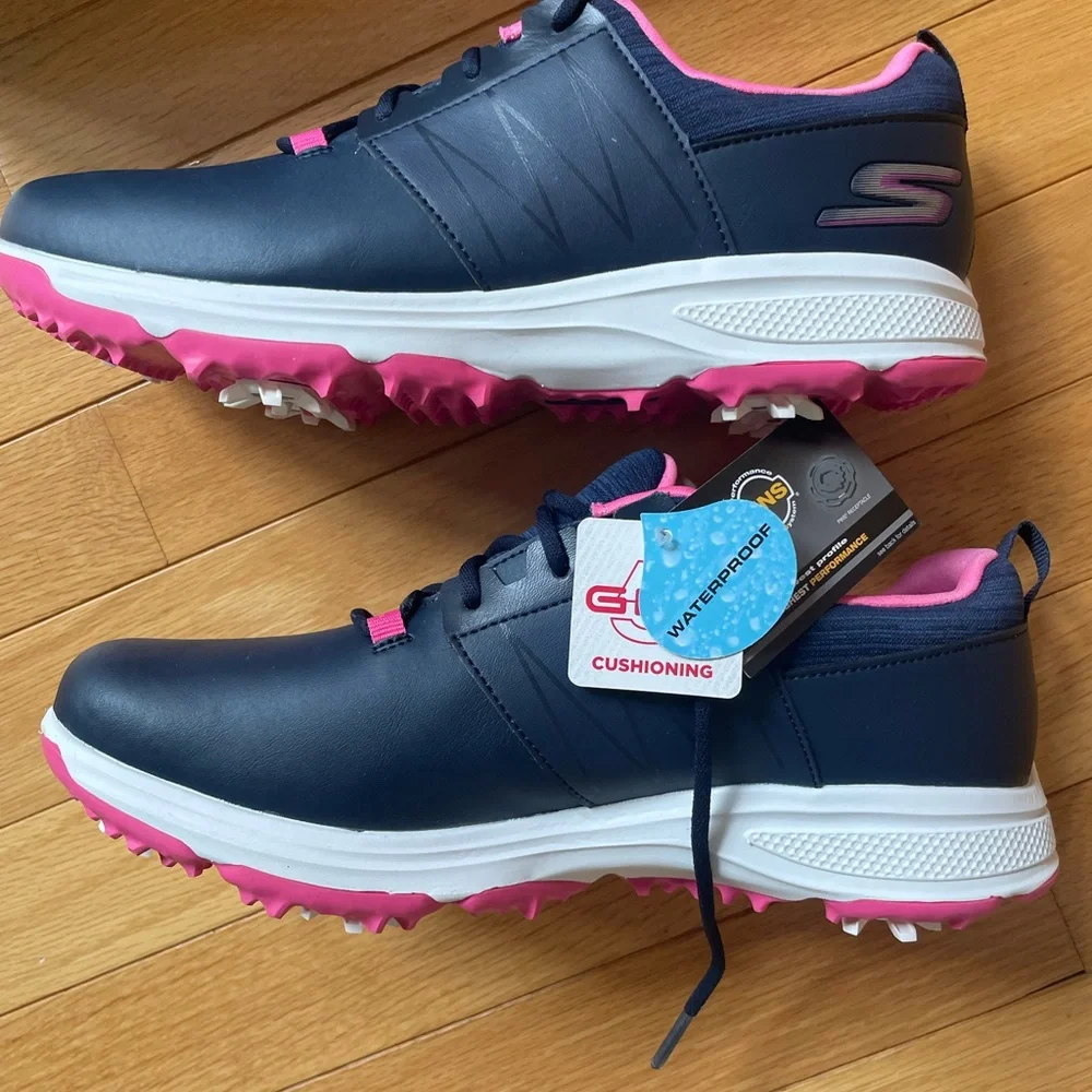 Skechers Navy and Pink GOLF Sneakers - new with tags - Size 6 kids - ladies 7.5 - Picture 3 of 5